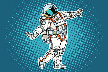 Image showing Astronaut dancing, funny gesture