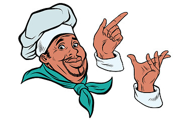 Image showing set African cook and hand gestures