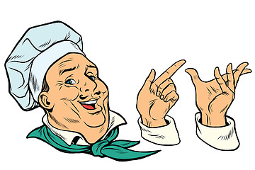Image showing set French or Italian cook and hand gestures