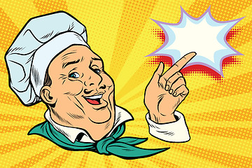 Image showing chef points his finger gesture