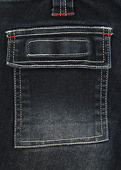 Image showing Black denim pocket