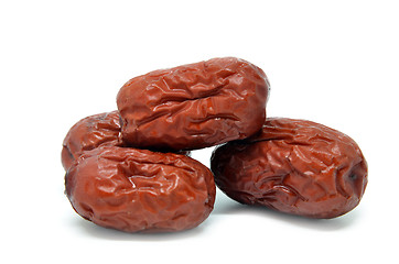 Image showing Dried jujube fruits on white background