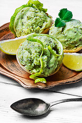 Image showing ice cream with mint and lime