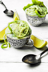 Image showing ice cream with mint and lime