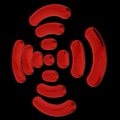 Image showing Radio Frequency Identification symbol. 3d illustration. Anaglyph