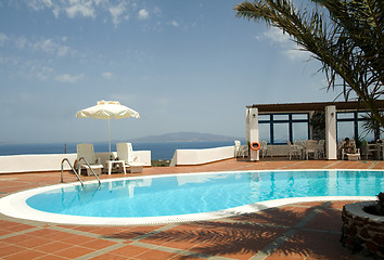 Image showing swimming pool greek islands santorini