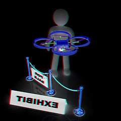 Image showing Drone, quadrocopter, with photo camera at the technical exhibiti