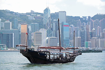 Image showing Hong Kong junk boat 