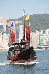 Image showing Hong Kong junk boat 