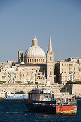 Image showing historic buildings grand harbor malta valletta