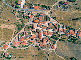 Image showing Aerial View Red Tiles Roofs Typical Village