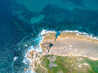 Image showing Aerial View Ocean Coastal Landscape