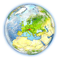 Image showing Austria on Earth isolated