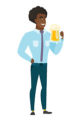 Image showing Businessman drinking beer vector illustration.