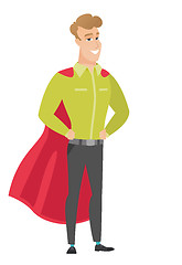 Image showing Businessman wearing a red superhero cloak.