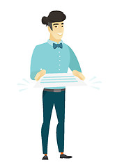 Image showing Businessman holding a contract vector illustration