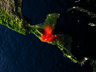 Image showing Guatemala in red from space at night