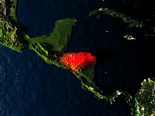 Image showing Honduras in red from space at night