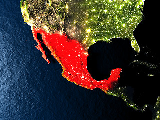Image showing Mexico in red from space at night