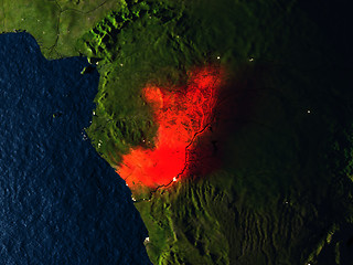 Image showing Congo in red from space at night