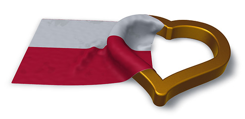 Image showing  flag of poland and heart symbol - 3d rendering