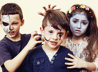 Image showing zombie apocalypse kids concept. Birthday party celebration facep