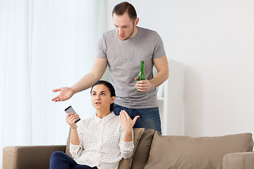 Image showing couple having argument at home