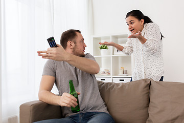 Image showing couple having argument at home