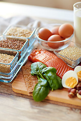Image showing close up of natural protein food on table