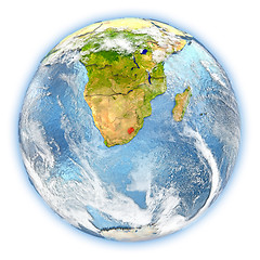 Image showing Lesotho on Earth isolated