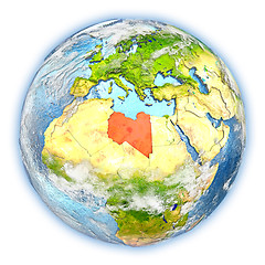 Image showing Libya on Earth isolated