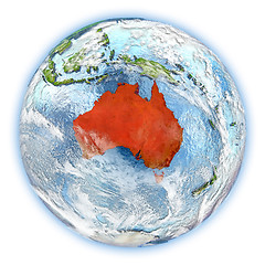 Image showing Australia on Earth isolated