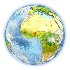 Image showing Benin on Earth isolated