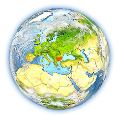 Image showing Bulgaria on Earth isolated