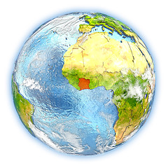 Image showing Ivory Coast on Earth isolated