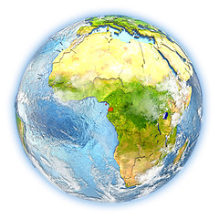 Image showing Equatorial Guinea on Earth isolated