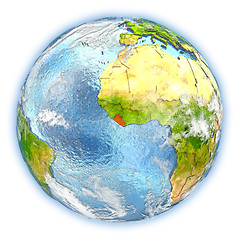 Image showing Liberia on Earth isolated