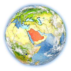 Image showing Saudi Arabia on Earth isolated