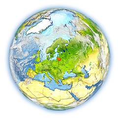 Image showing Lithuania on Earth isolated
