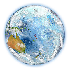 Image showing Vanuatu on Earth isolated