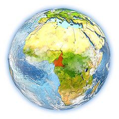 Image showing Cameroon on Earth isolated