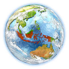 Image showing Indonesia on Earth isolated