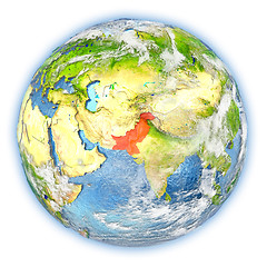 Image showing Pakistan on Earth isolated