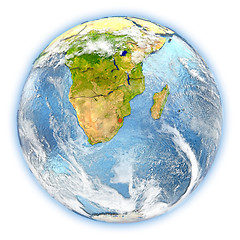 Image showing Swaziland on Earth isolated