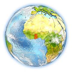 Image showing Ghana on Earth isolated