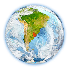 Image showing Uruguay on Earth isolated