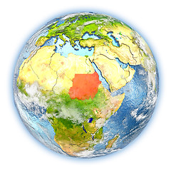 Image showing Sudan on Earth isolated