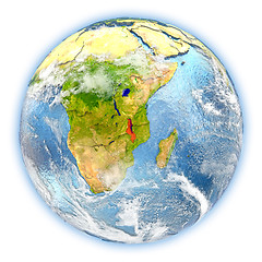 Image showing Malawi on Earth isolated