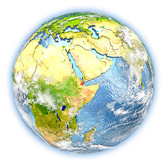 Image showing Djibouti on Earth isolated