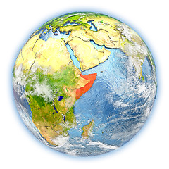 Image showing Somalia on Earth isolated